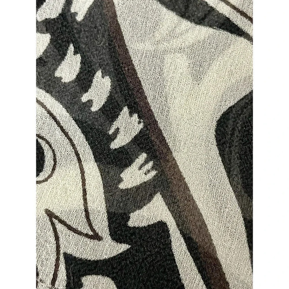 Chicos Womens Paisley Beaded Vneck Pullover Tunic Sheer Boho Peasent Silk 2 - Picture 6 of 9